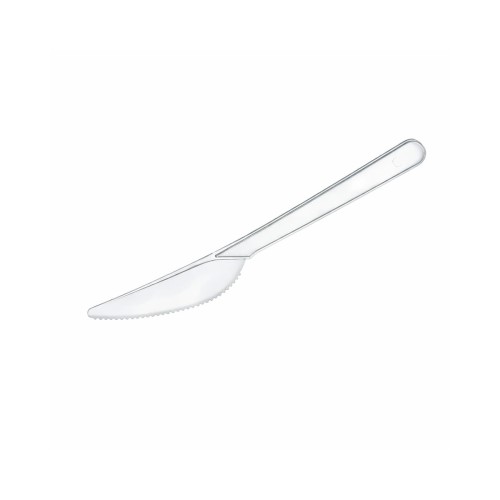 Nóż plastikowy jednorazowy przezroczysty 17,5 cm